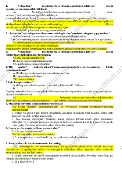 "ilkqadam" maktabgacha ta'lim muassasasining davlato'quv dasturi — DOC