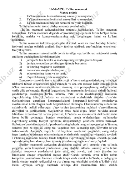 ta’lim mazmuni — DOC