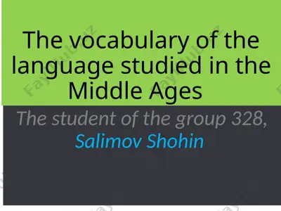 the vocabulary of the middle ages — PPTX
