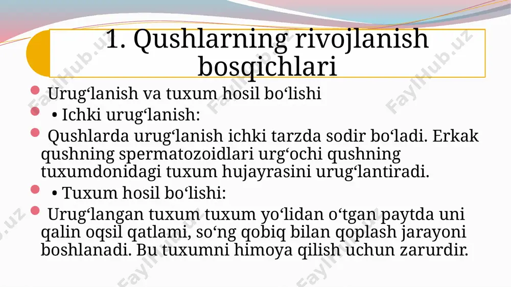qushlarning individual rivojlanish xususiyatlari - Page 4