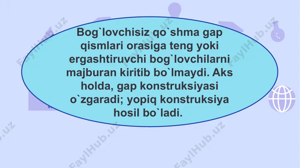 bog‘lovchisiz qo‘shma gaplar va ularning turlari - Page 3