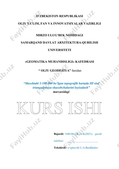 topografik kartalar loyixalash — DOCX