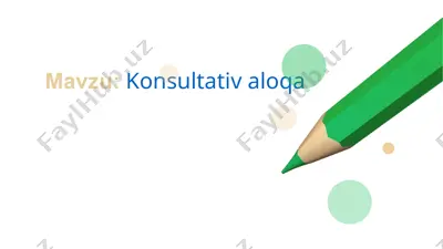 konsultativ aloqa — PPTX