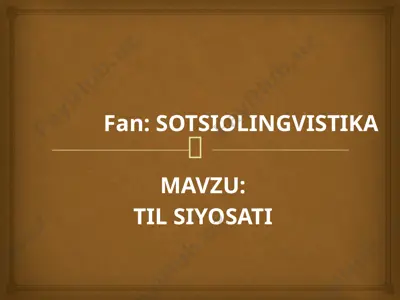til siyosati — PPTX