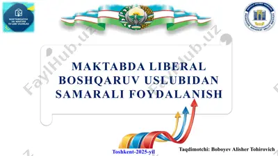 maktabda liberal boshqaruv uslubidan samarali foydalanish — PPTX