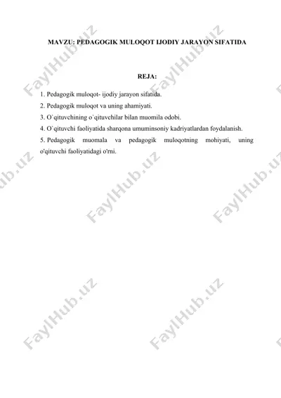 pedagogik muloqot — DOCX