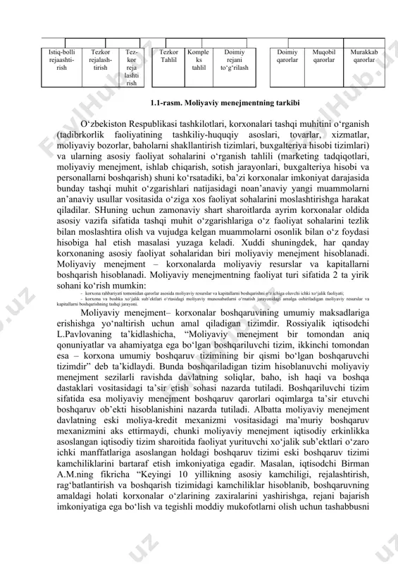 fel yordamida bunday imkoniyat amalga oshirilishi mumkin. moliyaviy menejmentda arbitraj (arbitrage) deganda bir xil aktivlarga turli baholardan foydalanish yo‘li bilan tavakkalchiliksiz daromad olish tushuniladi. arbitraj keng tarqalgan investitsion taktika bo‘lib hisoblanadi va bir davrning o‘zida bir xil aktivlarni (yoki uning funksional ekvivalentini) nisbatan yuqori baholarda sotish va nisbatan past narxlarda sotib olishdan iborat. arbitraj qimmatli qog‘ozlarning zamonaviy samarali bozorlarini (bozor oldi sotdi bitimlarining majmui) muhim tarkibiy qismi bo‘lib hisoblanadi. tariflar bo‘yicha arbitraj amaliyotlardan olingan daromadlar tavakkalchiliksiz bo‘lganligi bois, barcha sarmoyadorlar bu kabi daromadlarni olishga intiladi va buning uchun barcha imkoniyatlardan foydalanadi. qimmatli qog‘oz o‘zining investitsion tavsiflariga ko‘ra arbitrajga qay darajada muvofiqligini aniqlash talab etiladi xolos. arbitraj amaliyotlar uchun qimmatli qog‘ozlar yoki portfel tanlovi qo‘yidagilarga asoslanadi: 1) qimmatli qog‘ozning haqiqiy daromadliligi ikki elementni o‘z ichiga oladi: kutilayotgan (normal) va noaniq (tavakkalli) daromad; 2) qimmatli qog‘ozning daromadliligiga ayrim noma’lum omillar ta’sir ko‘rsatadi. shu bois, qimmatli qog‘ozlar daromadliligiga ta’sir etuvchi omillar tahlili, tanlovning …