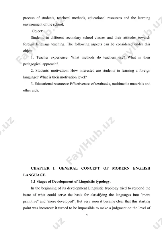 otivated names). as the theory of naming did not contain a specialized knowledge on language it was not included into general linguistics; ii. the antique grammar traditions of west and east. theory of grammar emerged at this time. it describes language system through establishing relations between linguistic names (and some other parts of language). at this period the basic primary grammatical categories — parts of speech were distinguished and described: the names such as the noun (proper and common), the adjective; the numeral; the verb, the pronoun. also some secondary grammatical categories, i.e. the categories of parts of speech were identified: the category of number, gender, case, mood, etc. iii. the universal grammar (the first period of scientific linguistics) reveals common features of language structures basing on the comparison of languages with different typological structure. iv. comparative linguistics. that period falls into 3 stages: a) comparative -historical linguistics dealing with …