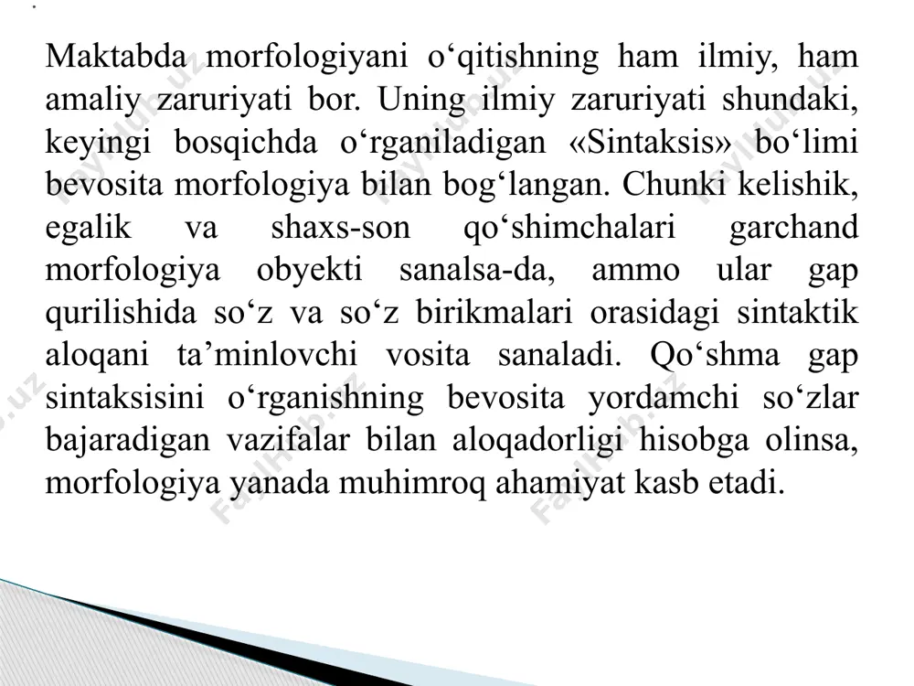 ..11 7-dars. ravishning ma’no turlari...............................................................12 8–9-darslar. nazorat ishi va tahlili..........................................................14 . 2-bo‘lim ijodiy matn. insho va uning turlari 10-dars. ma’lumotnoma matni va ijodiy-tavsifiy matn............................14 11-dars. insho – ijodiy ish.......................................................................16 12-dars. inshoning mavzu va mazmuniga ko‘ra turlari.............................19 13-dars. insho rejasi................................................................................20 14-dars. sodda va murakkab rejalar........................................................22 15-dars. adabiy mavzulardagi insholar....................................................23 16-dars. erkin mavzudagi insholar............................................................24 17-dars. inshoga epigraf tanlash...............................................................26 18-dars. ilmiy insho.................................................................................28 19-dars. mustahkamlash darsi..................................................................29 20–21-darslar. yozma nazorat ishi va uning tahlili..................................32 7-sinf fe’lning munosabat shakllari uning boshqa so‘zlar bilan bog‘lanishiga, so‘zlovchining maqsadini ifodalashga xizmat qiladi. 1. asqar yana o‘z ishiga qaytmoqchi. 2. ukangga ayt: tezroq kelsin. 3. qani edi, qizim ham baxtini topsa. 1-gapda -moqchi munosabat qo‘shimchasi so‘zlovchi (shu gapni aytgan kishi) asqarning qaytish maqsadida ekanini ifodamoqda. 2-gapda -sin munosabat qo‘shimchasi so‘zlovchining buyrug‘ini ifodalashga xizmat qilgan. 3-gapda -sa shakli so‘zlovchining istak-xohishini ifodalayapti. “qani edi” birikmasi esa shu ma’noni kuchaytirishga xizmat qilyapti. zamon, shaxs-son va -sa qo‘shimchalari munosabat shakllari sanaladi. bu shakllarni olgan …