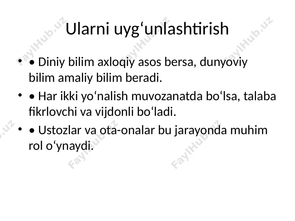talabaning ongiga diniy va dunyoviy bilimlarni singdirish - Page 5