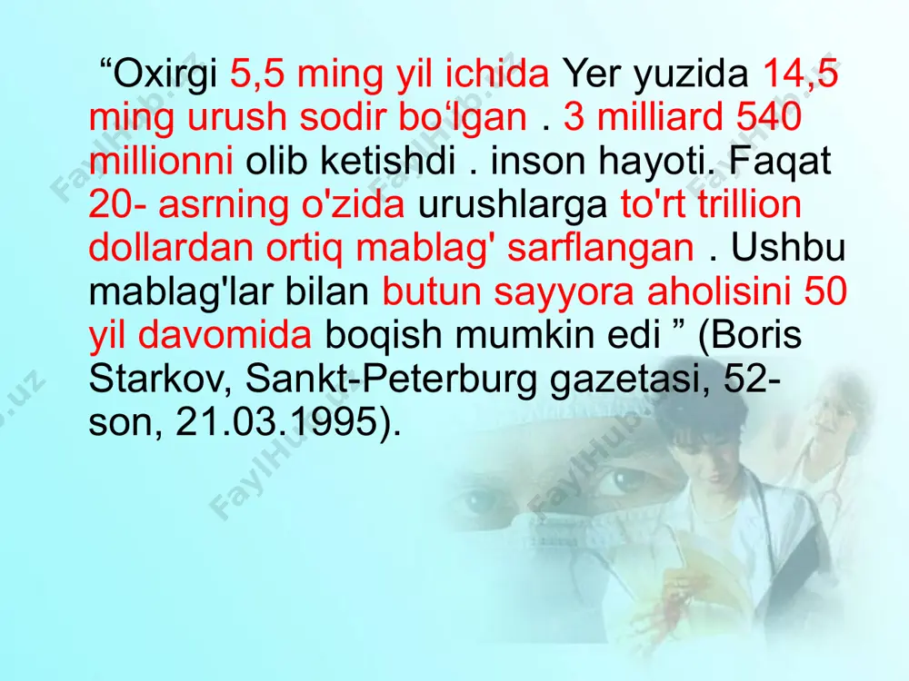 shiriladi; yaraning kech pst, 48 soatdan keyin amalga oshiriladi. bu asal bosqichlarida antibiotiklardan erta foydalanish bilan. evakuatsiya. takroriy jarrohlik davolash - bu birlamchi jarrohlik davolashning pastligi tufayli yara asoratlari rivojlanishidan oldin bajariladigan ikkinchi operatsiya. ikkilamchi yara kimyoterapiyasi ko'pincha infektsiyaning rivojlanishi natijasida yuzaga keladigan yara asoratlari uchun qilingan aralashuvdir. o'q otish jarohatlarining 60-70% jarrohlik yo'li bilan davolanadi quyidagi turdagi yaralar uchun pst jarohati uchun ko'rsatmalar yo'q : aniq kirish va chiqish teshiklari bo'lgan o'q yaralari orqali, jarohat hududida to'qimalarning tarangligi va asosiy qon tomirlarining shikastlanish belgilari bo'lmasa. o'q, shrapnel (kichik bo'laklar) ko'krak va orqa suyaklarning parchalanish belgilarisiz yaralari, penetran yaralar va ichki qon ketish belgilari. kichik bo'laklardan (otishma, to'p va / yoki o'q shaklidagi elementlar) yuzaki bir nechta yaralar. bu yaralar asoratsiz davolanadi. antibiotiklardan foydalanish asoratlarni oldini olishga yordam beradi. birinchi jarrurik davolash texnikasi pho o'tkazish shartlari: jarrohning etarli malakasi tegishli uskunalar to'liq og'riqni yo'qotish ehtiyotkorlik bilan gemostaz pho malakali tibbiy …