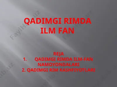 qadimgi rimda ilm-fan — PPTX