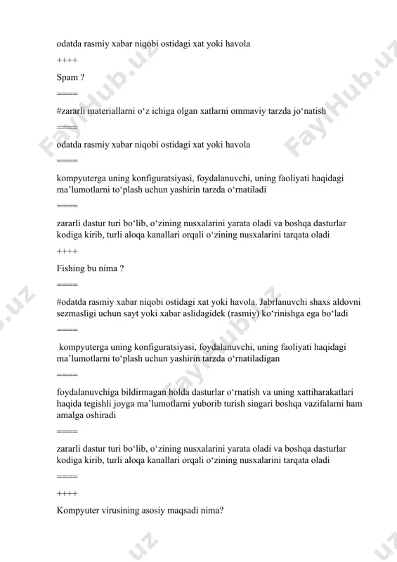 gomogenlashuvi (bir jinsli) va universallashuvi jarayoni ==== #ko’p ming-ming mayda, qoloq etnik guruhlar va millatlarning madaniyati, tili, rasm-rusmlari jahon bo’ylab kuchayib borayotgan globallashuv jarayoni ++++ glabalistlar ? ==== globallashuv tarafdorlaridir ==== globallashuv muxoliflari ==== muttasil davom etadigan tarixiy jarayon ==== to’g’ri javob yo’q ++++ 1982 yilda yunesko xalqaro simpoziumida qabul qilingan mediata’lim bo’yicha gryunvald deklaratsiyasida 19 ta a’zo mamlakat vakillari shunday deb ta’kidladi? ==== # “axborot vositalarining muqarrar kuchini muhokama qilish yoki ma’qullash o’rniga biz uning hayotning barcha jabhalariga jiddiy ta’sir ko’rsatishi va singib borishini mavjud fakt sifatida tan olishimiz, shuningdek, ularning zamonaviy 31 madaniyatning ajralmas elementi sifatidagi ahamiyatini hisobga olishimiz zarur. ==== axborot vositalarining muqarrar kuchini muhokama qilish yoki ma’qullash o’rniga biz uning hayotning barcha jabhalariga jiddiy ta’sir ko’rsatishi va singib borishini mavjud fakt sifatida tan olishimiz kerak. ==== zamonaviy 31 madaniyatning ajralmas elementi sifatidagi ahamiyatini hisobga olishimiz zarur. ==== har qanday jarayonning yaxshi va yomon tomonlari bo’lganidek, jamiyatni …
