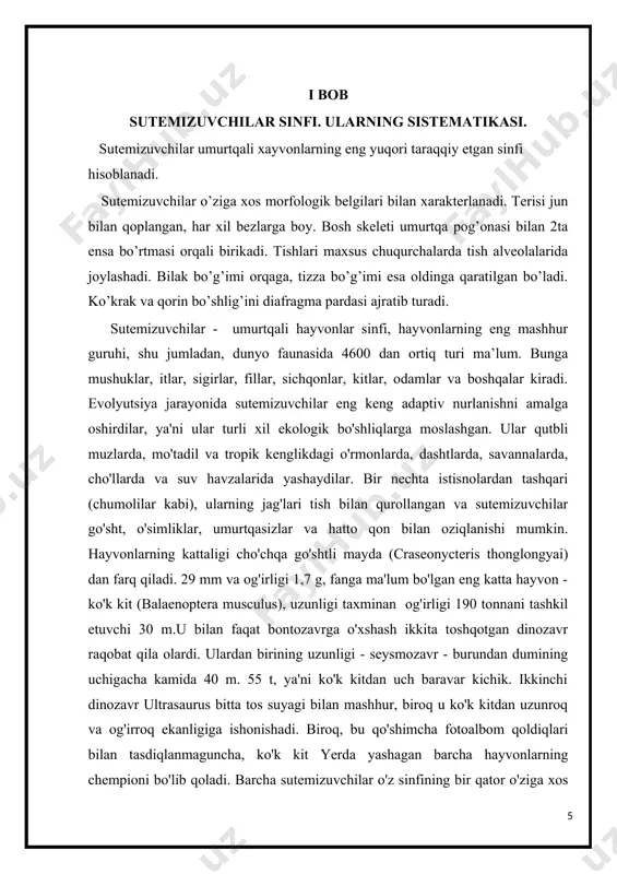 chas bog'liq bo'lgan mavjudotlar guruhi shakllangan. kelib chiqishi. zamonaviy sutemizuvchilar tuzilishining asosiy rejasi ular tomonidan sudralib yuruvchi ajdodlaridan meros bo'lib o'tgan. sinapsid yoki hayvonlarga o'xshash dinozavrlar. ularning eng qadimgi qoldiqlari taxminan 315 million yilga to'g'ri keladi, bu pensilvaniya (yuqori karbon davri) davriga to'g'ri keladi. sinapsidlar birinchi sudralib yuruvchilar (anapsidlar) paydo bo'lganidan ko'p o'tmay, missisipi (quyi karbon davri) davrida paydo bo'lgan deb ishoniladi. ok. 340 million yil oldin va taxminan yo'q bo'lib ketgan. 165 million yil oldin, yura davrining o'rtalarida. "sinapsid" nomi bosh suyagida, har ikki tomonida ko'z teshigi orqasida bir juft teshik borligini bildiradi. ular jag 'mushaklarining massasini va shuning uchun ularning vaqtincha ochilmagan (anapsis) bo'lmagan hayvonlarga nisbatan kuchini oshirishga imkon bergan deb ishoniladi. sinapsid (sinapsida sinfi) ikki turga bo'linadi - pelikozavrlar (pelikozavriya) va terapidlar (therapsida). sutemizuvchilarning bevosita ajdodlari terapevtik suborderlardan biri bo'lgan - kichik yirtqich sudraluvchilar cynodonts (cynodontia). ularning turli oilalari va avlodlarida sudralib yuruvchilarning ham, sut emizuvchilarning ham …