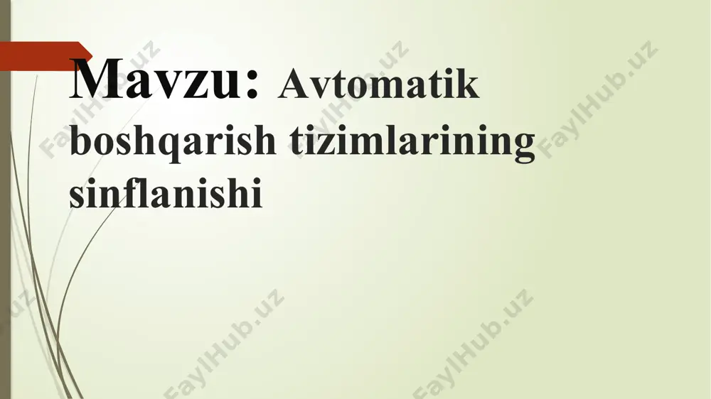 ing berilgan qiymati juda keng chegarada ixtiyoriy qonun bo‘yicha o‘zgarishi mumkin (1.21-rasm), masalan, radiolakator antenna kuzatuvchi tizimlardan odatda fazoda obyektlarni joylashtirishda masofadan turib boshqarish uchun foydalaniladi. tizimning ichki dinamik xususiyatiga asoslangan turlari. bunday tizimlar quyidagi turlarga bo‘linadi: a) chiziqli va nochiziqli tizimlar; b) statsionar va nostatsionar tizimlar; d) uzluksiz va uzlukli (diskret) tizimlar; e) to‘plangan va taqsimlangan parametrli tizimlar; f) bir konturli va ko‘p konturli tizimlar. g) bir o‘lchamli va ko‘p o‘lchamli tizimlar va h.k. ustlash (superpozitsiya) usulini qo‘llash mumkin bo‘lgan tizimlar chiziqli tizimlar deyiladi. chiziqli tizimlarda chiqishdagi kattalikning o‘zgarishi kirishdagi kattalikning o‘zgarishiga proporsional holatda o‘zgaradi. dinamik tizim chiziqli deyilad, agar istalgan kirish ta’sirlarining chiziqli kombinasiyasi chiqish funksiyasining o’sha ciziqli kombinasiyasiga mos kelsa. chiziqli tizimning ushbu xossasi superpozitsiya prinsipi deyiladi va buni quyidagicha ifodalash mumkin tarkibida hech bo‘lmaganda bitta nochiziqli element yoki nochiziqli tenglamasi bo‘lgan tizimlarga nochiziqli tizimlar deyiladi. agar tizim elementlarining parametrlari vaqt mobaynida o‘zgarmasa,bunday tizimlarga statsionar tizim deyiladi. …