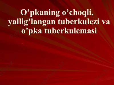oʼpkaning oʼchoqli, yalligʼlangan tuberkulezi va oʼpka tuberkulemasi — PPTX
