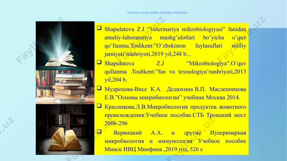 muhiti ekologik omillarning quyidagi guruhlari ajratiladi: 1. аbiotik omillаr. 2. biotik omillar 3.antropogen omillar abiotik omillar, muhitning abiotik omillari (yun. a — inkor qo‘shimchasi va bios — hayot) — muhitning tirik organizmlarga ta’sir etuvchi noorganik omillari. a) iqlim omillari- yorugʼlik, harorat, namlik; b) edafik omillar-tuproqning mexanik va kimyoviy tarkibi, uning fizik xususiyatlari; v) orografik omillar—relef sharoitlari g) kimyoviy omillar havoning gazli tarkibi, suvning tuz tarkibi, tuproq eritmalarining tarkibi va kislotaligi yorug’likning tirik organizmlar hayotidagi ahamiyati 1 fotosintez o’simlik tushayotgan nurni taxminan 1-5% o’zlashtiradi. fotosintez barcha tirik organizmlar uchun ozuqa zanjirida energiya manbaidir. xlorofill to’planishi uchun ham yorug’lik zarur. 2 transpiratsiya quyosh nurining o’simlikka tushayotgan 75%i o’simlikdan suvni bug’latishga sarf bo’ladi. bunda suv bug’latish tezlashadi. bu hol hozirgi davrda suv muammosini hal etishda muhim ahamiyatga ega. 3 fotoperiodizm o’simlik va hayvonlarning hayotini uyg’unlashtirish uchun muhim (ayniqsa ko’payish davrida) ahamiyatga ega. 4 harakatlanishi o’simliklarda kuzatiladigan fototropizm va fotonastiyalar o’simlikni yetarli yorug’lik bilan …