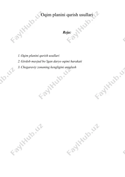 oqim planini qurish usullari — DOC