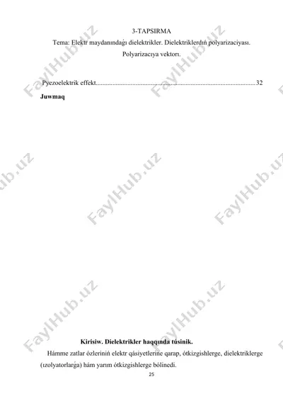 dielektrikler haqida tushunish — DOCX
