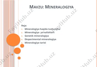 mineralogiya taqdimoti — PPTX