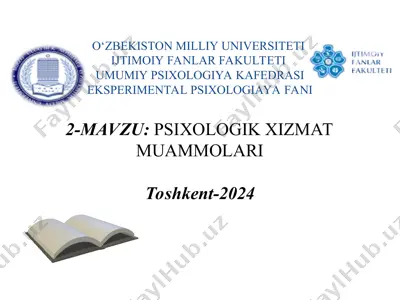 psixologik xizmat muammolari — PPT