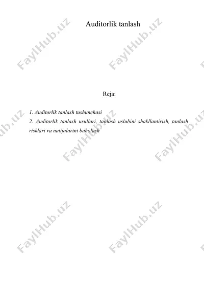 auditorlik tanlash — DOC