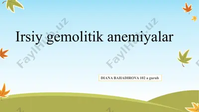 irsiy gemolitik anemiyalar — PPTX