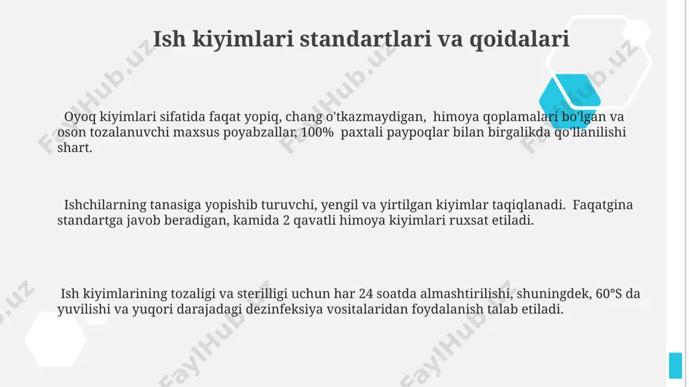 ish kiyimlari va ularning dori vositalar sifatiga ta'siri - Page 3