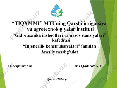 temir-beton quvurlar loyihasi va hisoblash — PPTX