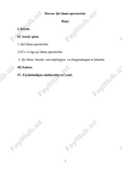 qo’shma operatorlar — DOCX