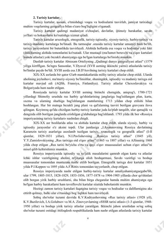 larga oiddir. ular orasida shimoliy italiyaning kamonika vodiysidan topilgan bronza davri (miloddan aavvlgi ii ming yillik o'rtalari)ga oid kartografik tasvirlarda dalalar, so'qmoqlar, irmoqlar va sug'orish inshootlari aks ettirilgan. qadimgi karta-tasvirlar loy taxtachalar, papirus va pergamentlarga chizilgan bo'lib, bizgacha boy tarixiy ma'lumotlarni olib kelgan. miloddan avvalgi 2300 yillarda qadimgi bobilliklar ilk ibtidoiy kartalarni chizganlar. unda yerning ba'zi qismlari o'z aksini topgan edi. shuningdek, kartalar yaratish boy madaniyatli qadimgi xalqlar — ossuriyaliklar, misrliklar va finikiyaliklarda eramizdan bir necha ming yil avval shakllangan. yerning shar shaklida ekanligi qayd etilgan sanani ko'plab olimlar asrlar mobaynida o'rganishib, uni miloddan avvalgi v asrda yashagan faylasuf parmenid nomi bilan bog'lab kelishdi. xix asrda tarixchi va geograf olimlar yerning shar shaklida ekanligi haqida g'oya pifagorga (miloddan awaalgi vi asr) tegishli deb da'vo qilishardi. xx asrda esa bir qator g'arb tadqiqotchilari — gyutri, xeydel, tomson va boshqalar yangi g'oya miloddan avvalgi v asrdan erta paydo bo'lmaganligi va u haqdagi …