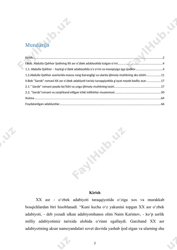 ‘zbek adabiyoti» kabi atamalardan tashqari keyinroqqa kelib, ya’ni istiqlol yillarida “yangi o‘zbek adabiyoti” degan nom bilan ham atala boshladi. a.qahhor shu avlodning eng ko‘zga ko‘ringan, ijodi qator o‘ziga xos xususiyatlari bilan alohida ajralib turadigan vakillaridan biridir. u, garchi dastlabki mashqlarini she’r yozishdan boshlagan va bu yo‘nalishda bir necha namunalar yaratgan bo‘lsa-da, keyinchalik butun e’tiborini nasriy asarlar yozishga qaratdi. u prozaning barcha janrlarida, chunonchi, romanchilik, qissachilik, hikoyachilik, ocherkchilik, fel’etonchilik kabi deyarli hamma sohalarida ijod qilgan. “sarob”, “qo‘shchinor chiroqlari” kabi romanlari garchi ijodiy tarixi murakkabroq kechgan xisoblansa ham, o‘zbek romanchiligi tarixiida o‘rni bor asarlar sarasiga kiradi hatto bir nechta dramatik asarlar ham yaratgan. bu asarlarining ichida juda mashhur bo‘lganlari, hozir ham o‘z ahamiyatini yo‘qotmay kelayotganlari bor. hayotligida een nufuzli mukofotga shu janrda yozgan asarlaridan biri orqali sazovar bo‘lgan. lekin a.qahhorning nomi tilga olinsa, birinchi navbatda o‘quvchining xayoliga yozuvchining nasrda yaratgan asarlari, xususan, hikoyachilikdagi ijodi keladi. “qahhor tug‘ma hikoyanavis edi, - deb yozadi …