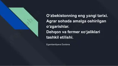 oʻzbekistonning eng yangi tarixi — PPTX