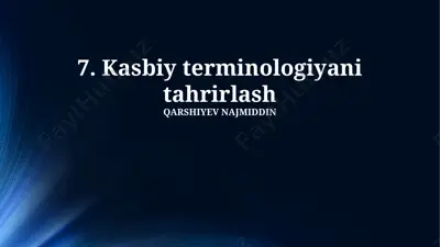 kasbiy terminologiyani tahrirlash — PPTX