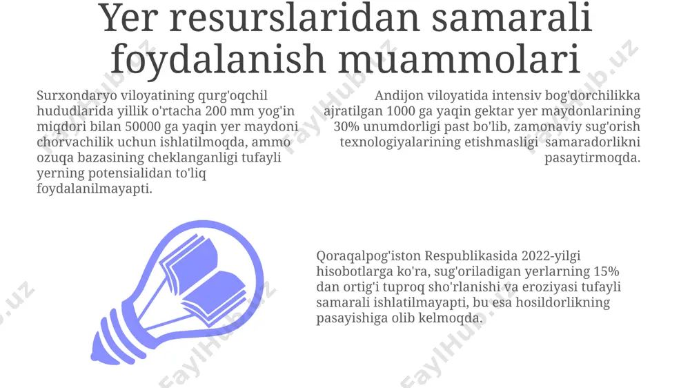 yer resurslaridan samarali foydalanish muammolari - Page 3