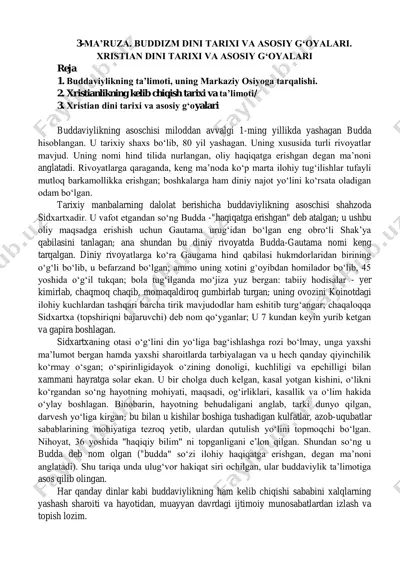 buddizm va xristianlik dini tarixi muqobil — PDF