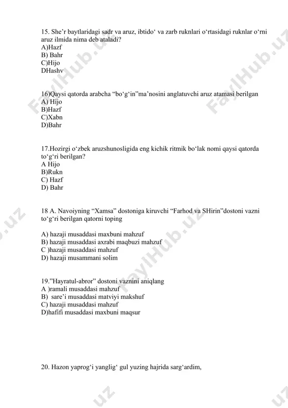 ramali vazn uchun misollar - Page 4
