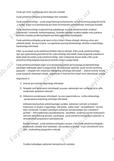 yurak yetishmovchiligi — PDF