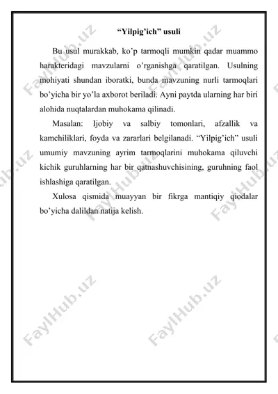 “yilpig’ich” va intervyu usullari — DOC