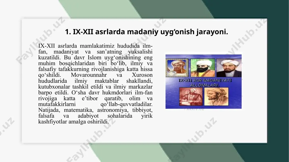 ix-xii asrlarda mamlakatimiz hududida roʻy bergan madaniy uygʻonish - Page 3