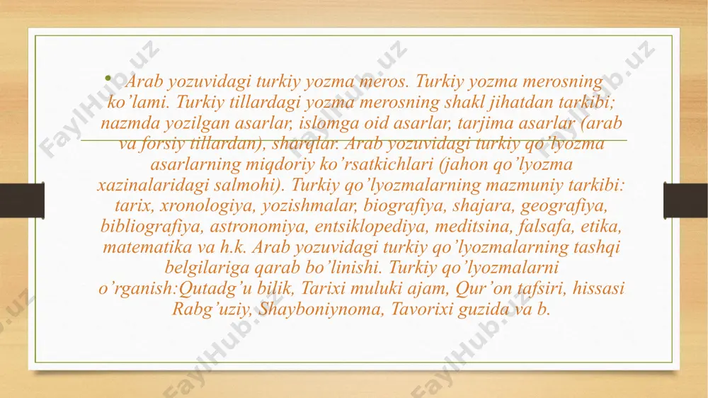 ylashgan chjau va si davlatlarini ham bo’ysundirdilar, 576 yili bosporni (kerch) egaladilar, 581 yili esa xersonni qamal qildilar. vi asr o’rtalariga borib turk xoqonligi zaminida ilk katta yer egaligi munosabatlari shakllana boshladi. shuning bilan bir qatorda o’zaro urushlar kuchaydi va bundan suy imperiyasi (581-618 yy.) hukmdorlari ustalik bilan foydalandilar. oqibatda turk xoqonligi ikki qimga – sharqiy va garbiy turk xoqonligiga bo’linib ketdi. sharqiy turk xoqonligi markaziy osiyoda xoqon shibi davrida (609-619- yy.) suy imperiyasi bilan ko’p urushdi va o’z mustaqilligini saqlab qoldi. xoqon xelu (620-630- yy.) davrida ham bu kurash davom etdi. o’sha yillari turklar xitoyga 67 marta bostirib kirdilar. bu davrda soliqlar ko’paydi, mehnatkash xalqning ahvoli og’irlashdi. xitoy imperatorlari bundan ustalik bilan foydalandilar va sharqiy turk xoqonligi ustidan o’z hukmronligini o’rnatilshga muvaffaq bo’ldilar. lekin ko’p o’tmay, turklar xitoy istibdodiga qarshi qo’zg’olon ko’tardilar. bunga dastlab eltarish qoon (qutlug’ qoon), keyinchalik esa uning maslahatchisi to’nyuquq boshchilik qildilar. natijada 681 yili ғarbiy …
