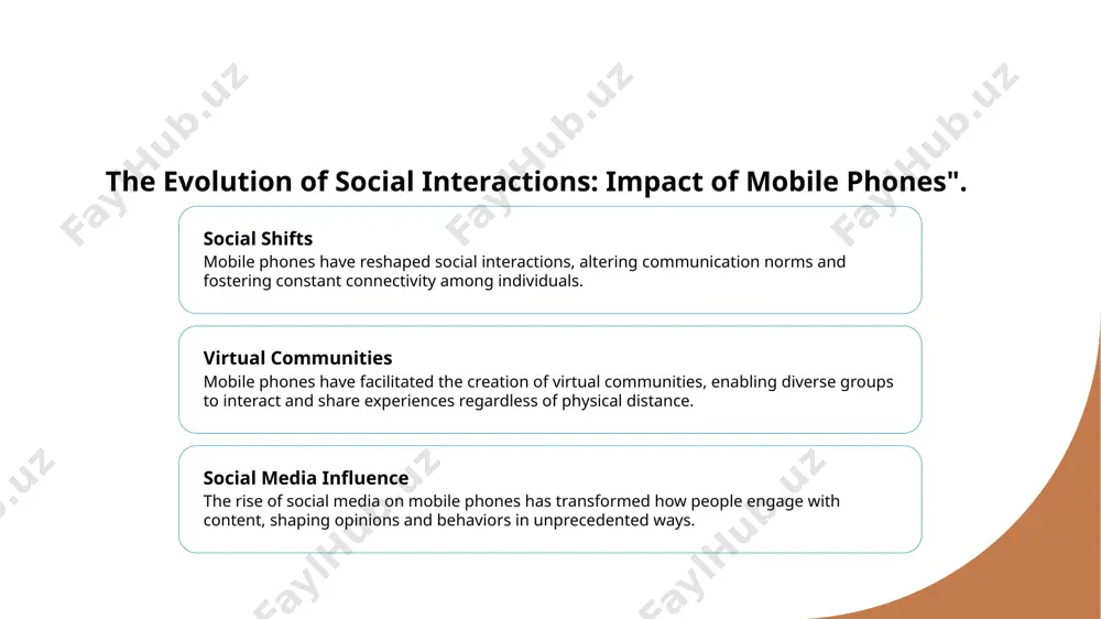 ties can help maintain mental health. 3 radiation concerns while research on the effects of mobile phone radiation is inconclusive, some studies suggest a potential link to health risks. using hands-free options and limiting phone use can reduce exposure. economic impact of mobile technology. the economic impact of mobile technology is vast, from job creation in the tech sector to increased productivity in various industries. mobile payments and e-commerce have revolutionized business models, fostering financial inclusion and entrepreneurship. photo by unseen studio on unsplash balancing health concerns with mobile phone benefits. 01 health risks prolonged mobile phone use can lead to issues like eye strain, neck pain, and disrupted sleep patterns. it's essential to balance screen time with breaks. 02 benefits of mobile technology mobile phones enable access to health apps, telemedicine services, and fitness trackers, promoting overall well-being and healthcare management. 03 setting boundaries establishing limits on phone usage …