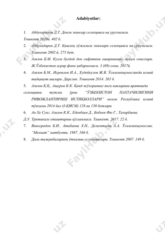yumshoq va kattiq bug’doy tur xillarini o’rganish - Page 4