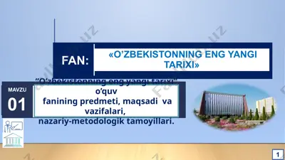 o’zbekistonning eng yangi tarixi — PPTX