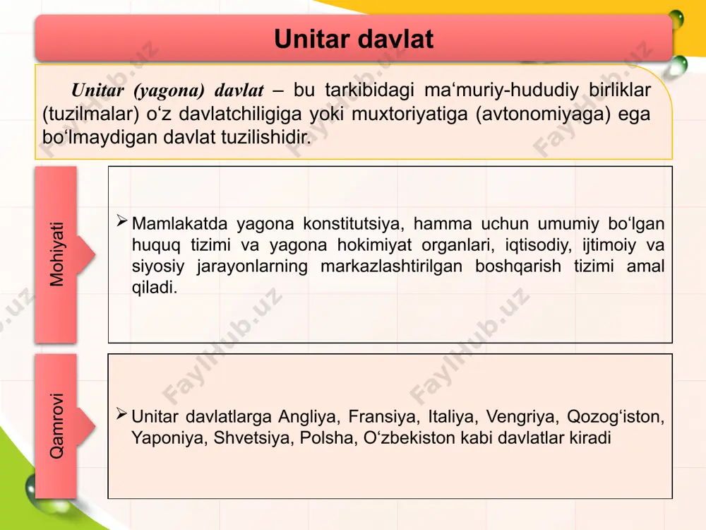 rinsipi byudjet jarayonining har bir ishtirokchisi byudjet jarayonining har bir bosqichida o’z harakatlari uchun javobgar bo’lishini nazarda tutadi, chunki davlat byudjetining shakllanishida jamiyatning ko’pchilik a‘zolari – yuridik va jismoniy shaxslar bevosita yoki bilvosita ishtirok etadi, keng jamoatchilikning mablag’lari evaziga shakllangan moliyaviy resurslarning maqsadga muvofiq ishlatilishi uchun javobgarlik iqtisodiy, ma‘muriy (ayrim hollarda jinoiy) huquq normalari bilan tartibga solinadi. 10. ochiqlik prinsipi davlat byudjetini va davlat maqsadli jamg’armalari byudjetlarini ko’rib chiqish hamda qabul qilish tartib-taomillarining jamiyat va ommaviy axborot vositalari uchun ochiqligini, tasdiqlangan davlat byudjeti to’g’risidagi axborotnin ommaviy axborot vositalarida va o’zbekiston respublikasi moliya vazirligining rasmiy veb-saytida e‘lon qilinishini, byudjet ijrosining borishi to’g’risidagi axborot ommaviy axborot vositalarida davriy ravishda chop etib. o’zbekiston respublikasi byudjet kodeksining 5-bob, 35- moddasiga muvofiq mahalliy byudjetlar tarkibiga kiruvchi byudjetlar tuzilmasiga quyidagi byudjetlar kiradi: --> qoraqalpog’iston respublikasi byudjeti tuzilmasiga qoraqalpog’ston respublikasining respublika byudjeti, qoraqalpog’iston respublikasiga qarashli bo’lgan tumanlar va shaharlarning byudjetlari kiradi; --> viloyatlar mahalliy byudjetlari tuzilmasiga viloyat …