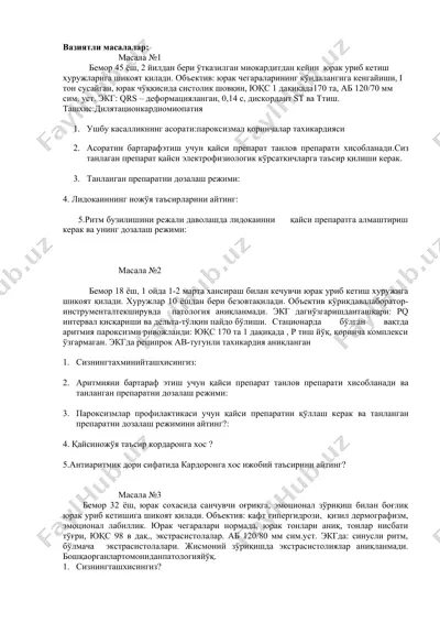 kardiologik kasalliklar tahlili — DOCX