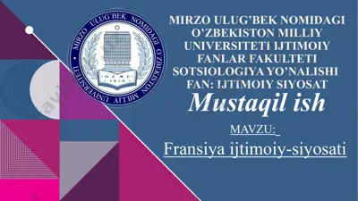 fransiya ijtimoiy-siyosati — PPTX