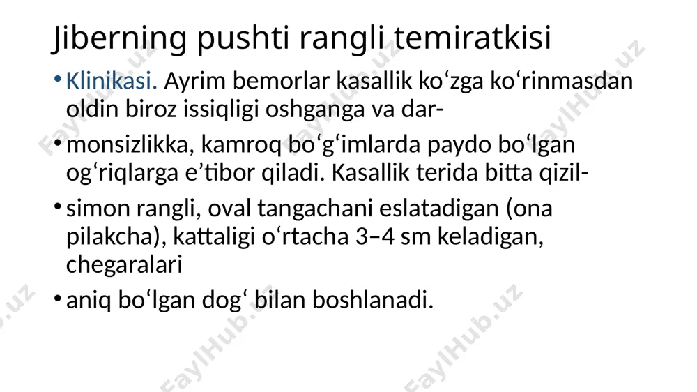 jiberning pushti rangli temiratkisi (pityriasis rosea gibert) - Page 5