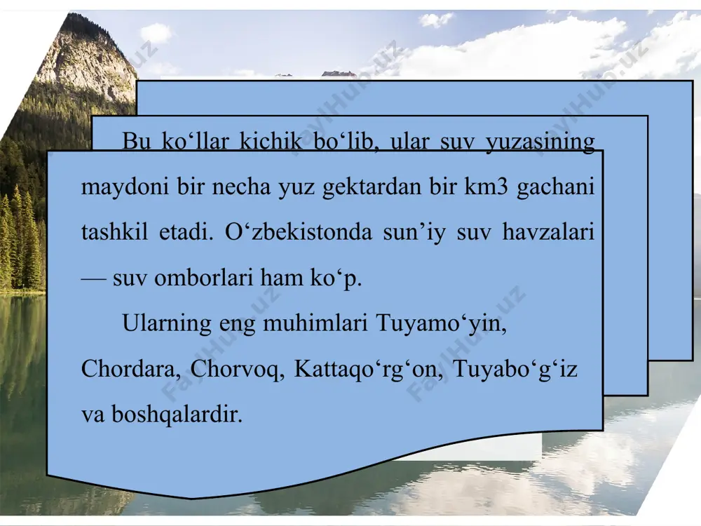o‘zbekiston ko‘llari, suv omborlari va yerosti suvlari 7-sinf - Page 5