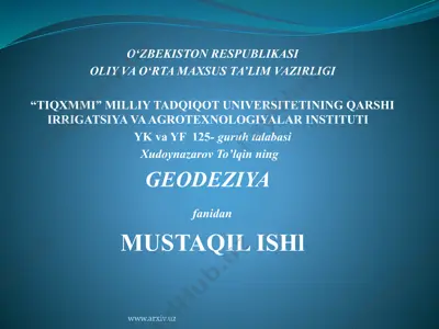 geodeziya fanidan mustaqilish — PPTX